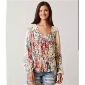 Billabong Play Day Floral Boho Top Sz M